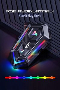 RGB Işıklı Bluetooth Motosiklet İntercom Kask kulaklık BT5.3 Stereo Su Geçirmez Kulaklık ürün fotoğrafı