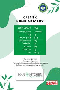 Organik Kırmızı Mercimek 750gr ürün fotoğrafı