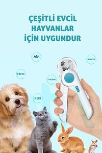 Işıklı Kedi Köpek Tırnak Makası Pet Evcil Hayvanları Için Korumalı Led'li Törpülü Tırnak Makası ürün fotoğrafı