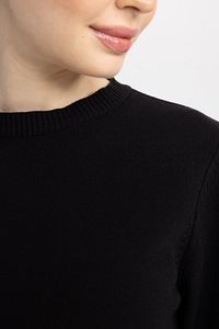 Regular Fit Bisiklet Yaka Yırtmaçlı Basic Düz Triko Kazak Tunik H3431az23wn ürün fotoğrafı