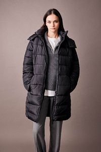 Puffer Şişme Uzun Mont Parka Su Itici Regular Kalıp Çıkarılabilir Kapüşonlu A1315ax23wn ürün fotoğrafı
