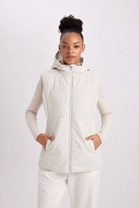 Fit Su Itici Rüzgar Geçirmez Slim Fit Dar Kesim Kapüşonlu Sporcu Şişme Yelek B2070ax24sp ürün fotoğrafı