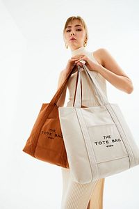 Krem U46 Çıt Çıt Kapatmalı Ön Cep Detaylı Tote Bag Işlemeli Kanvas Kadın Kol Ve Omuz Çantası U:30 E: ürün fotoğrafı