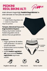 Regl Dönemine Özel Konforlu Pedkini Mayo Altı Süper Emici Yüksek Bel Bikini Altı Yeşil Regl Mayosu ürün fotoğrafı