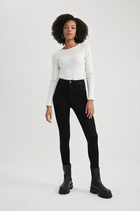 Jegging Yüksek Bel Bilek Boy Dar Paça Basic Düz Jean Pantolon B7498ax24sp ürün fotoğrafı