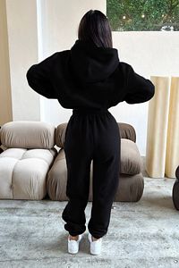 Siyah Fetch Eşofman Takımı - Baskılı Oversize Kapüşonlu Şardonlu ürün fotoğrafı