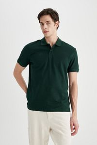Regular Fit Kısa Kollu Basic Düz Pike Kumaş Polo Tişört C1293ax24sp ürün fotoğrafı
