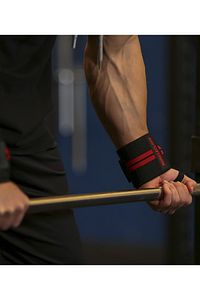 Pro Wrist Wraps Siyah Kırmızı 2'li Paket ürün fotoğrafı
