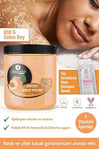 Kayısı Peeling 800 G. Epilasyon Sonrası Vücut Peelingi Batık & Çilek Bacak Onarıcı ürün fotoğrafı