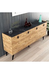 Kaya Konsol Atlantik Çam Mermer Desenli 180 Cm Yemek Odası Ofis Salon Ünite, Ekonomik Konsol ürün fotoğrafı