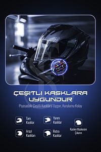 RGB Işıklı Bluetooth Motosiklet İntercom Kask kulaklık BT5.3 Stereo Su Geçirmez Kulaklık ürün fotoğrafı