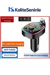 Bluetooth Araç Kiti Araç Fm Transmitter USB Type-C MP3 SD Kart Flash Için Uygun PD Çakmaklık Girişli ürün fotoğrafı