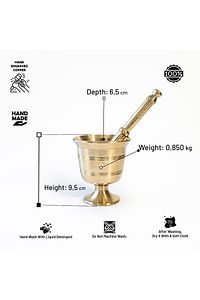 Dmt Gaziantep Bakır Pirinç Döküm Havan Eli Kalınlık:0,6mm Ağız Genişli 6,5cm Ağırlık:0,900gr ürün fotoğrafı