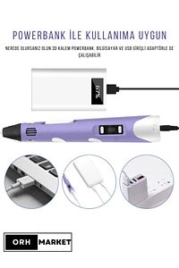3d Kalem 3d Pen Usb Kablolu Üç Boyutlu Yazıcı Kalem Printer-renk (3 Adet Filament ) ürün fotoğrafı