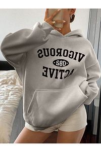 Vıgorous Active Baskılı Unisex Kanguru Cepli Kapüşonlu Sweatshirt Hoodie Sweat ürün fotoğrafı