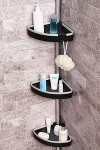 Venta Banyo Köşe Rafı Paslanmaz Aluminyum Borular - Siyah ürün fotoğrafı