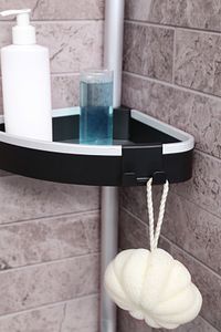 Venta Banyo Köşe Rafı Paslanmaz Aluminyum Borular - Siyah ürün fotoğrafı