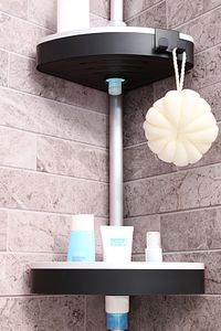 Venta Banyo Köşe Rafı Paslanmaz Aluminyum Borular - Siyah ürün fotoğrafı