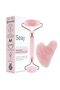 Pembe Kuvars Face Roller Ve Kalp Gua Sha Yüz Masaj Aleti Seti Değerli Doğaltaş Sertifikalı ürün fotoğrafı