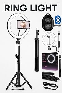 Tripot Ledli Metalik Profesyonel 5500k Youtuberfotoğraf Video Çekimi Telefon Tutucu(KUMANDA HEDİYE) ürün fotoğrafı