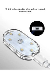 Dokunmatik Mini 6 Led Lamba Usb Şarj Edilebilir Rgb Işık Ayak Altı Torpido Lambası ürün fotoğrafı