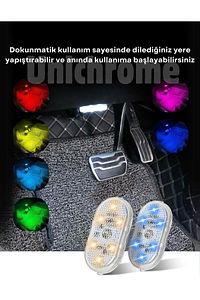 Dokunmatik Mini 6 Led Lamba Usb Şarj Edilebilir Rgb Işık Ayak Altı Torpido Lambası ürün fotoğrafı