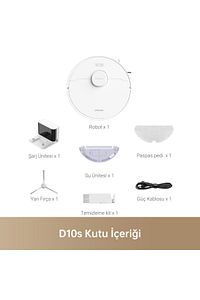 D10s Robot Süpürge Beyaz ürün fotoğrafı