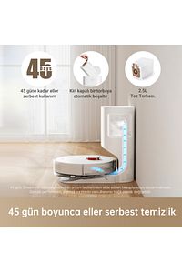 D10 Plus Robot Süpürge Beyaz ürün fotoğrafı