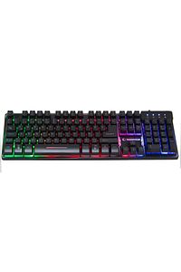 Titan K9 Siyah Usb Gökkuşağı Renkli Aydınlatmalı Q Standart Mekanik Hisli Gaming Oyuncu Klavyesi ürün fotoğrafı