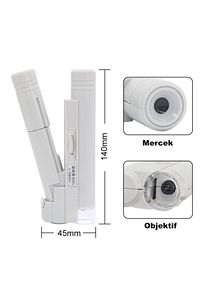 100x Mini Taşınabilir El Mikroskop Büyüteç Led Lamba Işığı ürün fotoğrafı