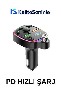 Bluetooth Araç Kiti Araç Fm Transmitter USB Type-C MP3 SD Kart Flash Için Uygun PD Çakmaklık Girişli ürün fotoğrafı