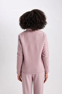 Fit Standart Fit Fermuarlı Yaka Baskılı Polar Sweatshirt A4501ax23wn ürün fotoğrafı
