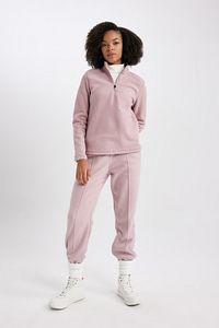Fit Standart Fit Fermuarlı Yaka Baskılı Polar Sweatshirt A4501ax23wn ürün fotoğrafı