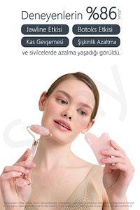 Pembe Kuvars Roller Ve Pembe Kalp Gua Sha Yüz Masaj Aleti Seti Keseli Değerli Doğal Taş Sertifikalı ürün fotoğrafı