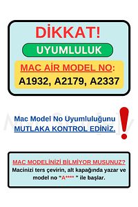 Macbook Air M1 Kılıf 13inç Simli Kristal Parlak (TOUCHID'Lİ M1) A2337 A2179 A1932 Uyumlu (2018-2020) ürün fotoğrafı