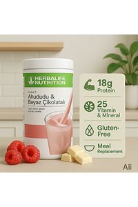 Formül 1 Ahududu ve Beyaz Çikolatalı Shake Besleyici ve Lezzetli Öğün Alternatifi ürün fotoğrafı