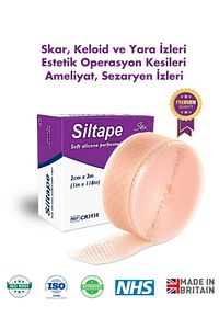 Siltape Soft Silikon Bant - Yanık Sezaryen Dikiş Izi Keloid Ameliyat Izi Giderici 2cmx3mt ürün fotoğrafı
