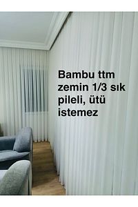 Tül Perde Bambu,ttm Zemin 1/3 Sık Pileli Utu Istemez,tül Perde,tül Perde,tül Perde ürün fotoğrafı