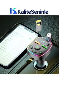 Bluetooth Araç Kiti Araç Fm Transmitter USB Type-C MP3 SD Kart Flash Için Uygun PD Çakmaklık Girişli ürün fotoğrafı