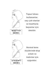 Tesettür Siyah Tek Renk Cerrahi Bone Doktor Hemşire Sağlıkçı Bonesi Geniş Kesim ürün fotoğrafı