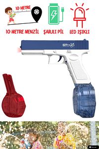 Şarjlı Elektrikli Oyuncak Su Tabancası Otomatik 10m Fışkırtma Havuz Deniz Açık Hava Işıklı ürün fotoğrafı
