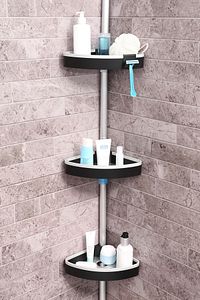 Venta Banyo Köşe Rafı Paslanmaz Aluminyum Borular - Siyah ürün fotoğrafı