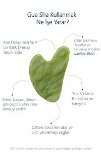 Yeşim Face Roller Ve Kalp Gua Sha Yüz Masaj Aleti Seti Premium Değerli Doğal Taş Sertifikalı ürün fotoğrafı