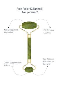 Yeşim Face Roller Ve Kalp Gua Sha Yüz Masaj Aleti Seti Premium Değerli Doğal Taş Sertifikalı ürün fotoğrafı