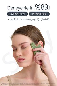 Yeşim Taşı (JADE) Kalp Gua Sha Yüz Masaj Aleti Değerli Doğal Taş Sertifikalı ürün fotoğrafı