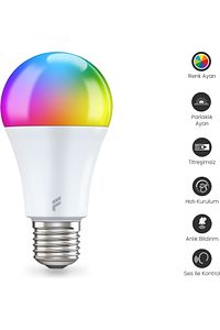 Akıllı Led Ampul, Wifi, 9w-titreşimsiz-16.7 M. Renk, Uzaktan Ve Sesli Kontrol, Doğal Sarı Ve Beyaz ürün fotoğrafı