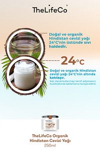 Organik, Soğuk Sıkım Hindistan Cevizi Yağı 250 Ml (vegan) ürün fotoğrafı