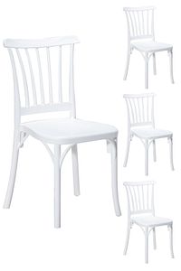 4 Adet Violet Beyaz Sandalye / Balkon-bahçe-mutfak ürün fotoğrafı