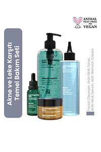 Acne Önleyici Ve Leke Karşıtı Temel Cilt Bakım Seti Vegan ürün fotoğrafı
