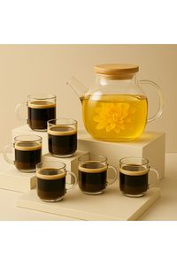 Isıya Dayanıklı 1000 ml Süzgeçli Cam Demlik Bitki Çayları , Borosilikat ,sürahi ürün fotoğrafı